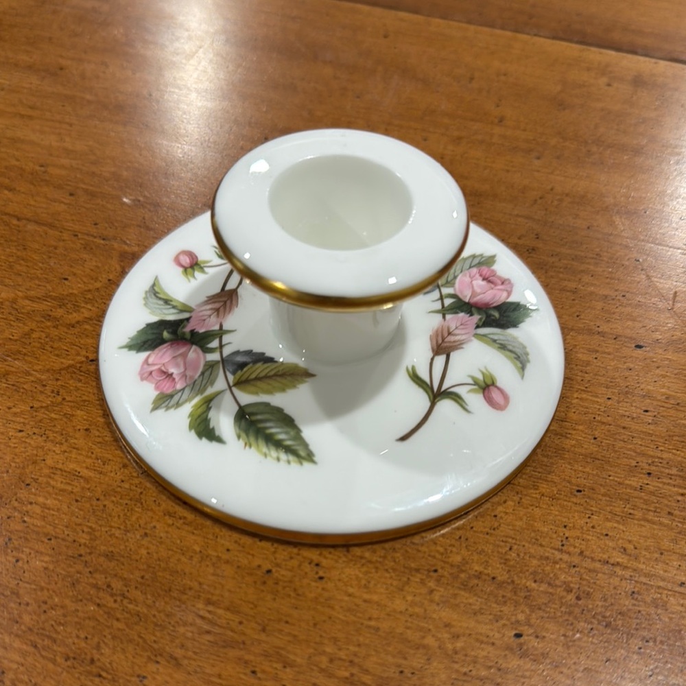 Wedgwood White and Gold Floral Candle Holder